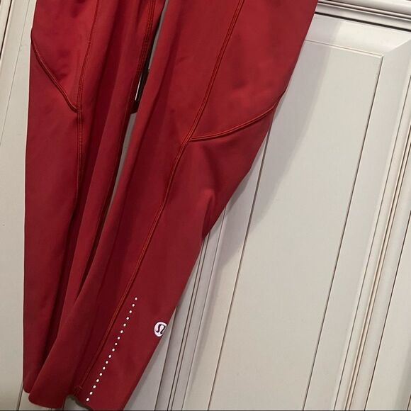 Lululemon Fast & free Crops  Sz 2 Orange - Picture 3 of 12